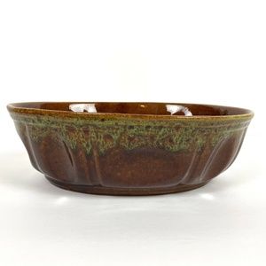 VTG  Brown Green Speckle Drip Glaze Haeger Planter